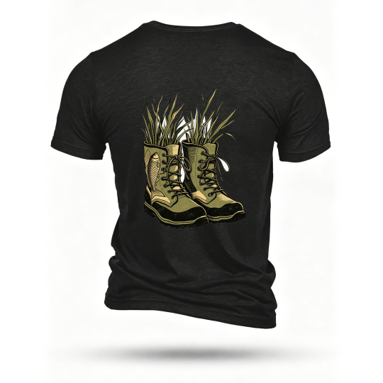 Black T-shirt, back print