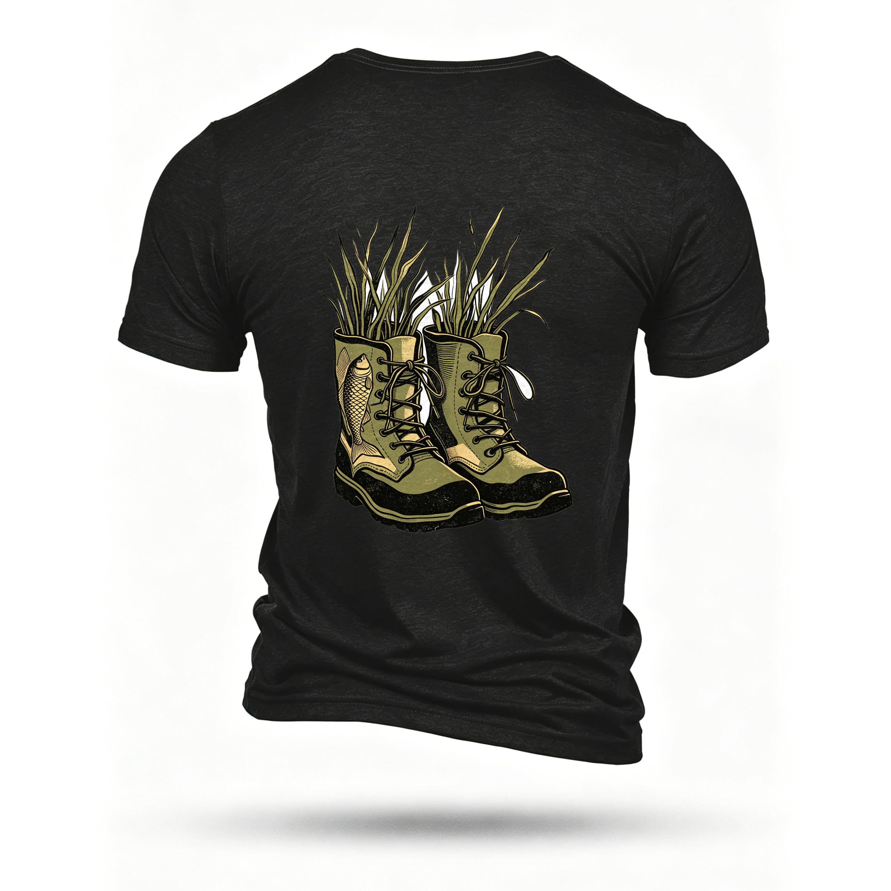 Black T-shirt, back print