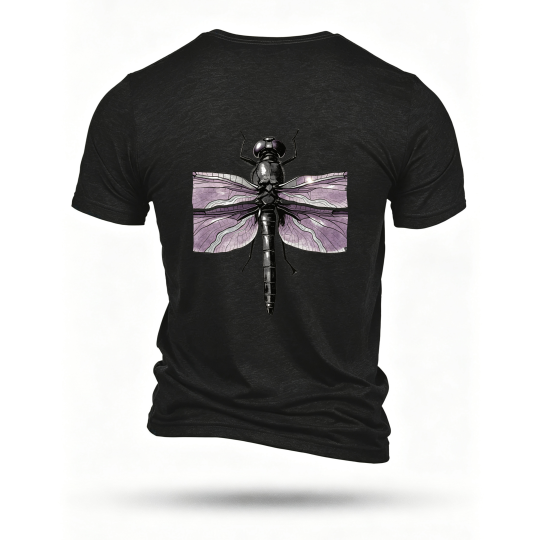 Black T-shirt, back print