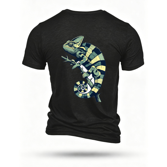 Black T-shirt, back print