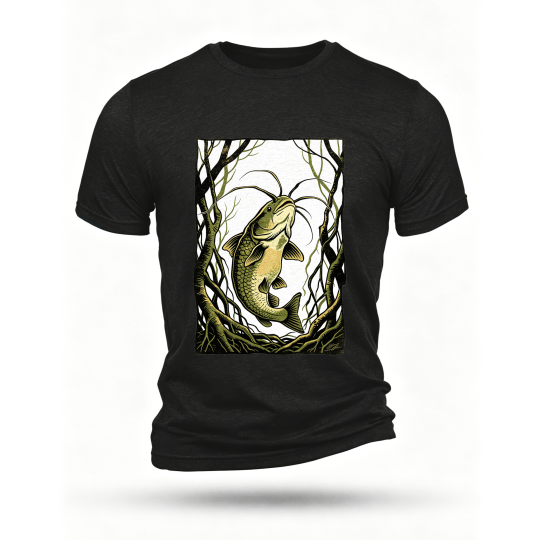 Black T-shirt, front print