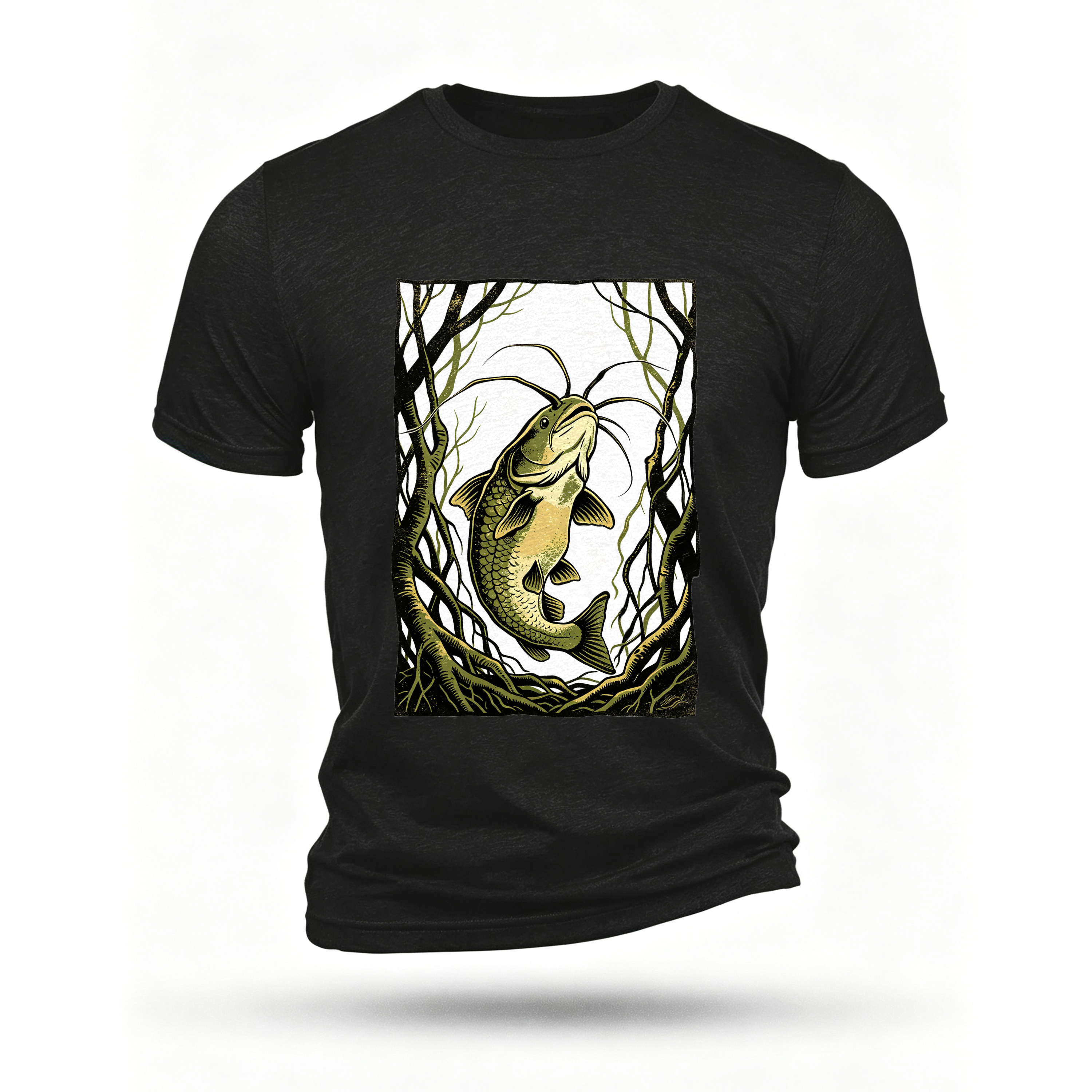 Black T-shirt, front print