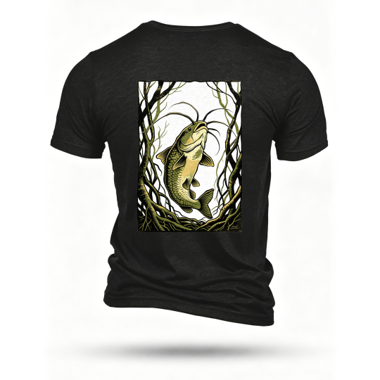 Black T-shirt, back print