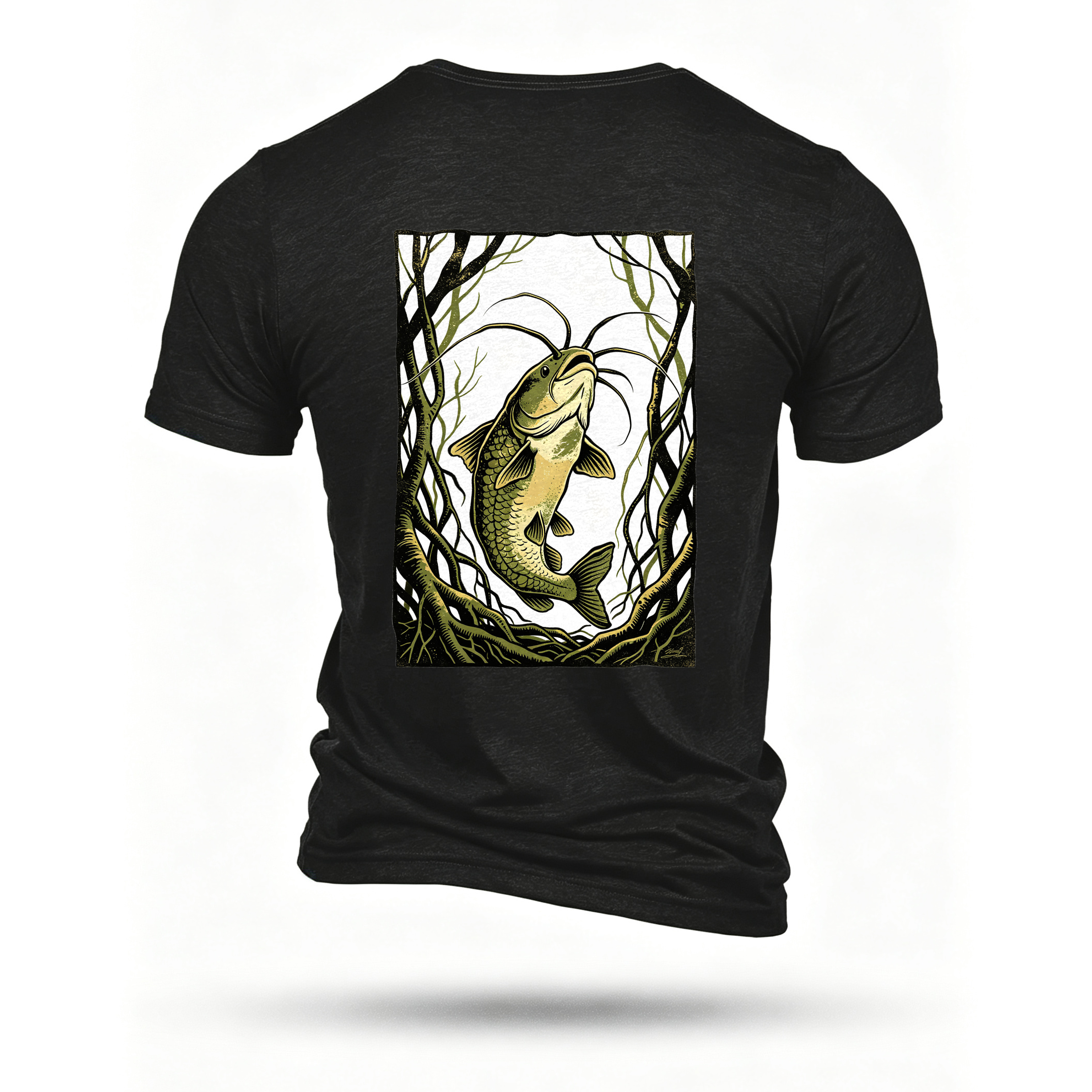 Black T-shirt, back print