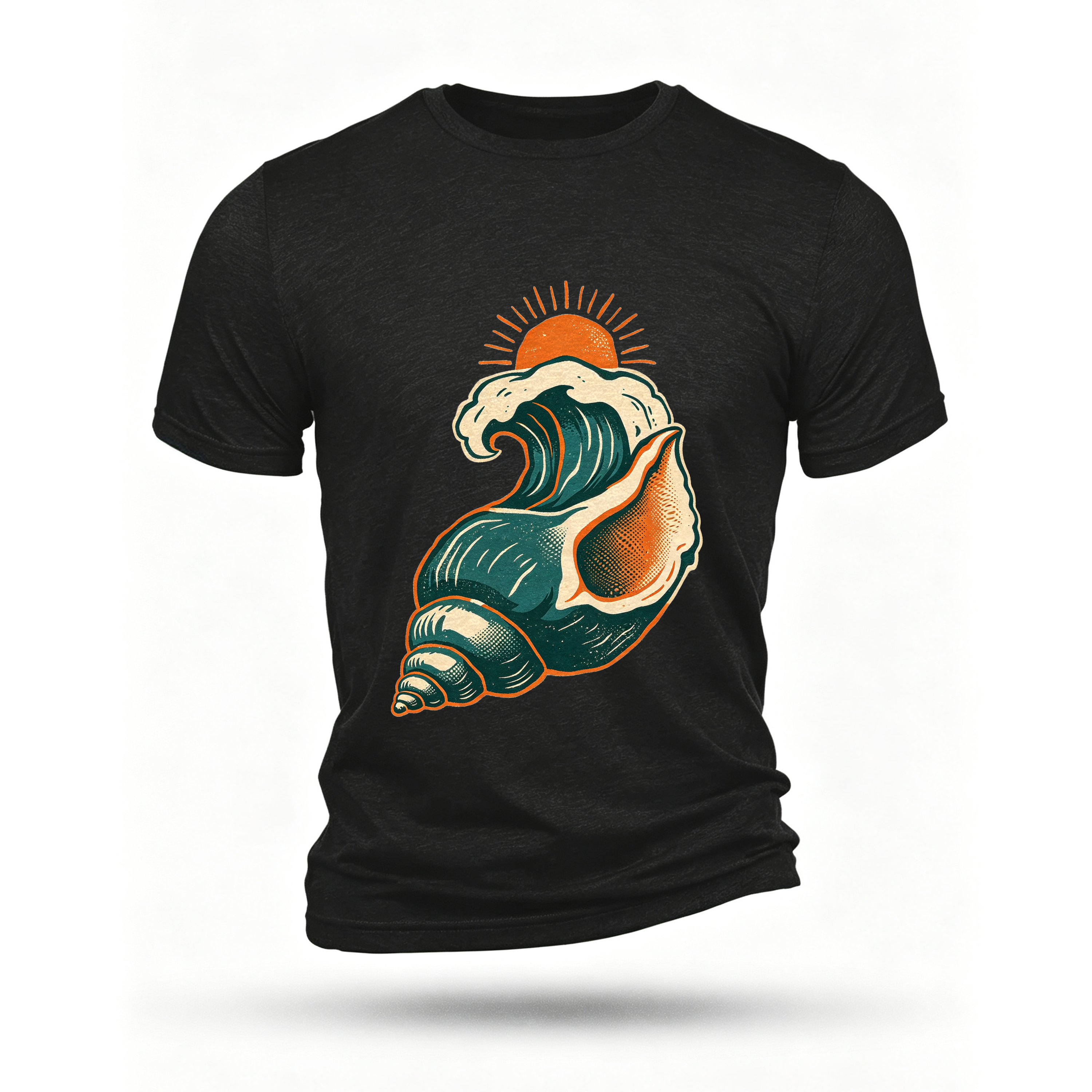 Black T-shirt, front print