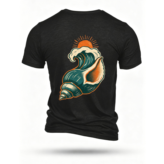 Black T-shirt, back print