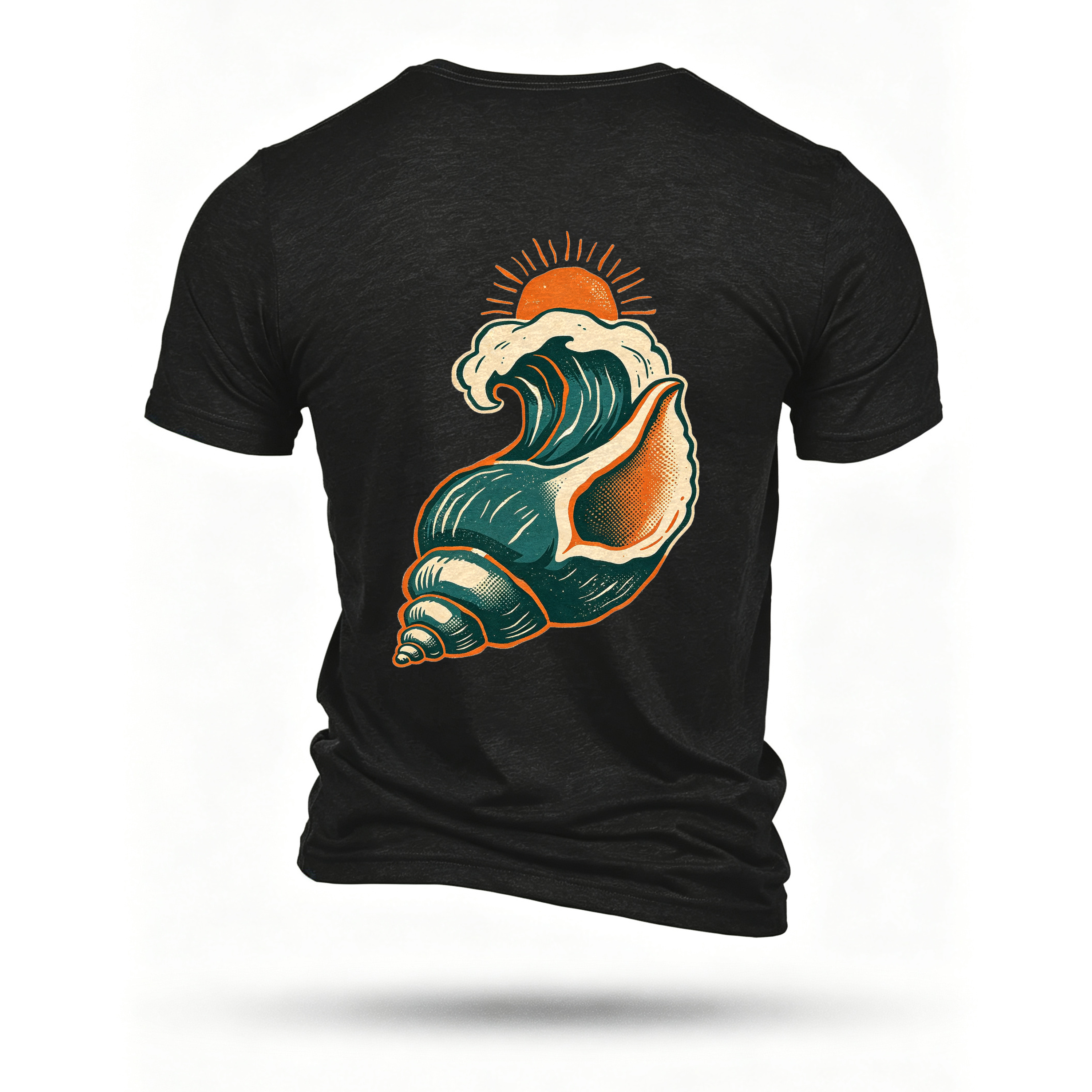 Black T-shirt, back print