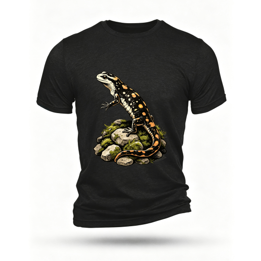 Black T-shirt, front print