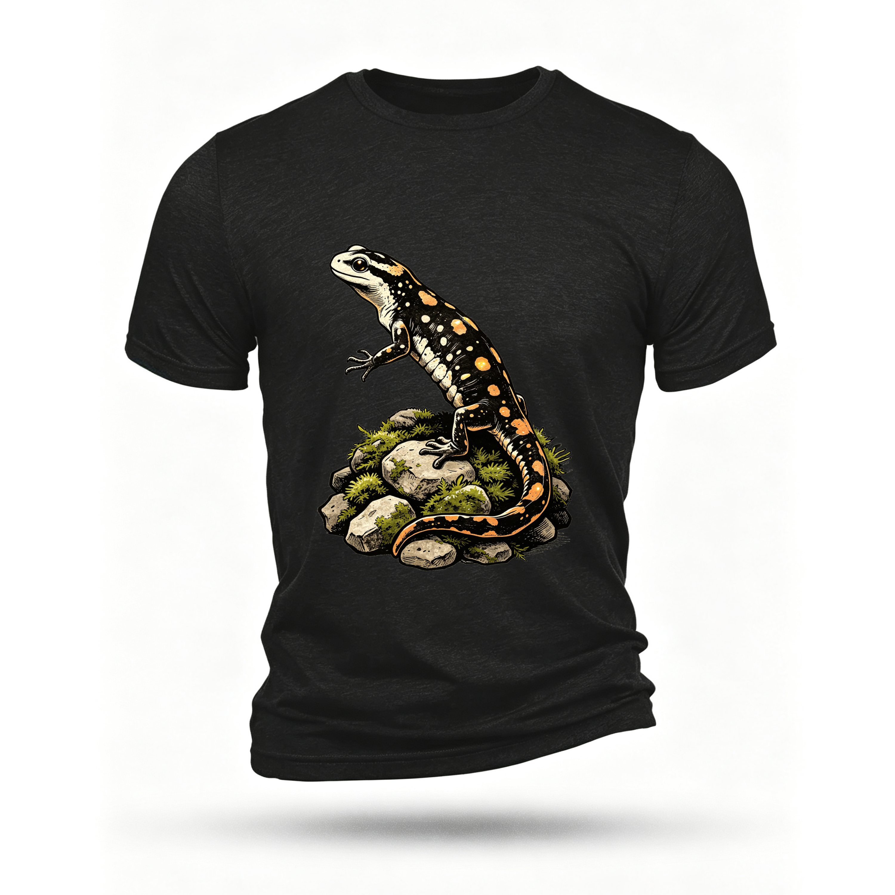 Black T-shirt, front print