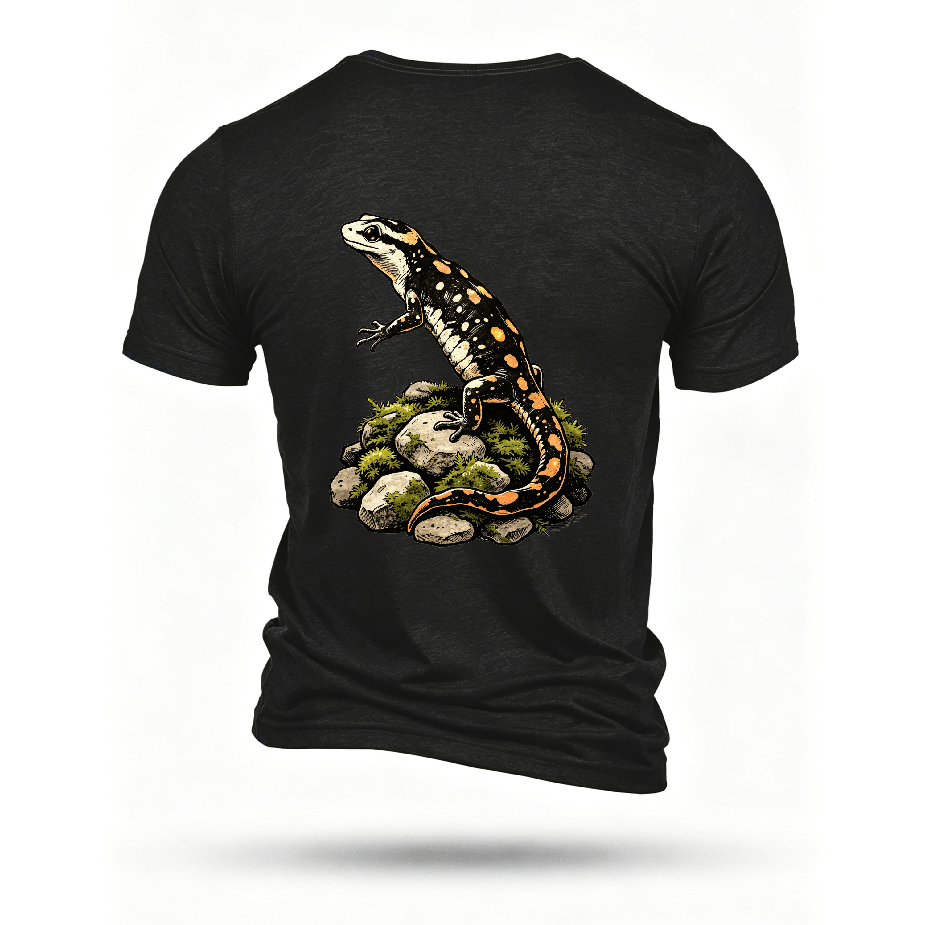 Black T-shirt, back print