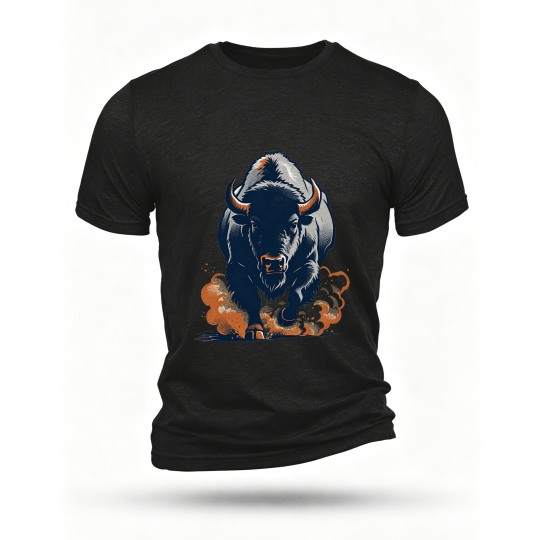 Black T-shirt, front print