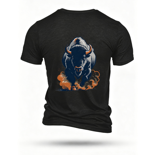 Black T-shirt, back print