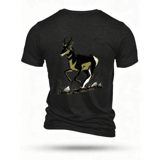 Black T-shirt, back print