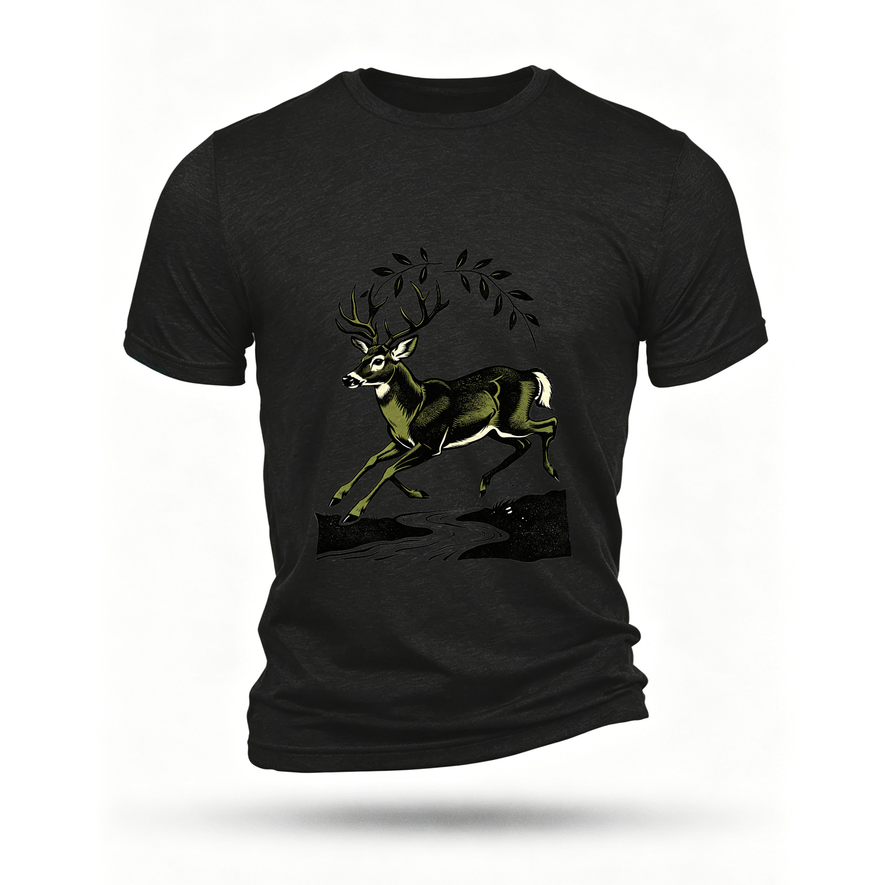 Black T-shirt, front print