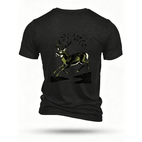 Black T-shirt, back print