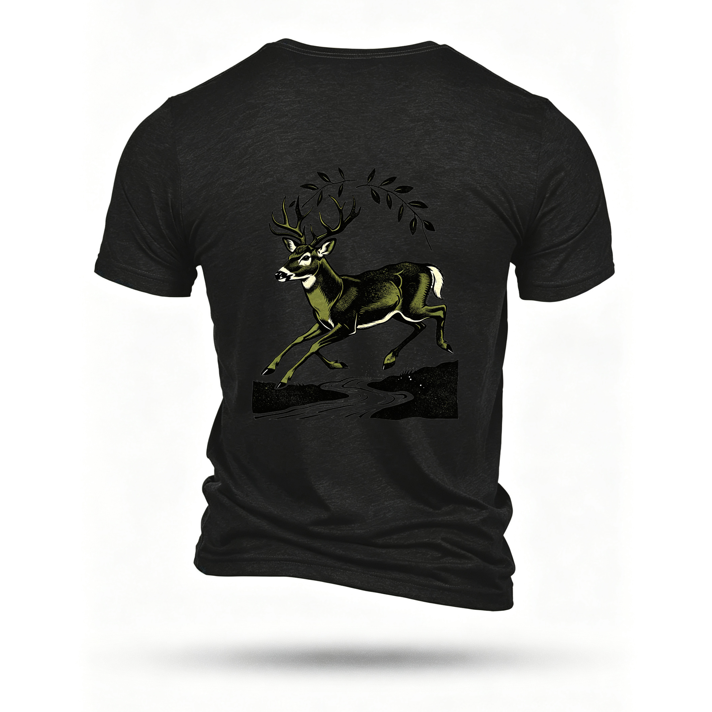 Black T-shirt, back print