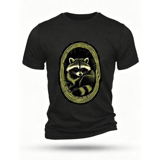 Black T-shirt, front print