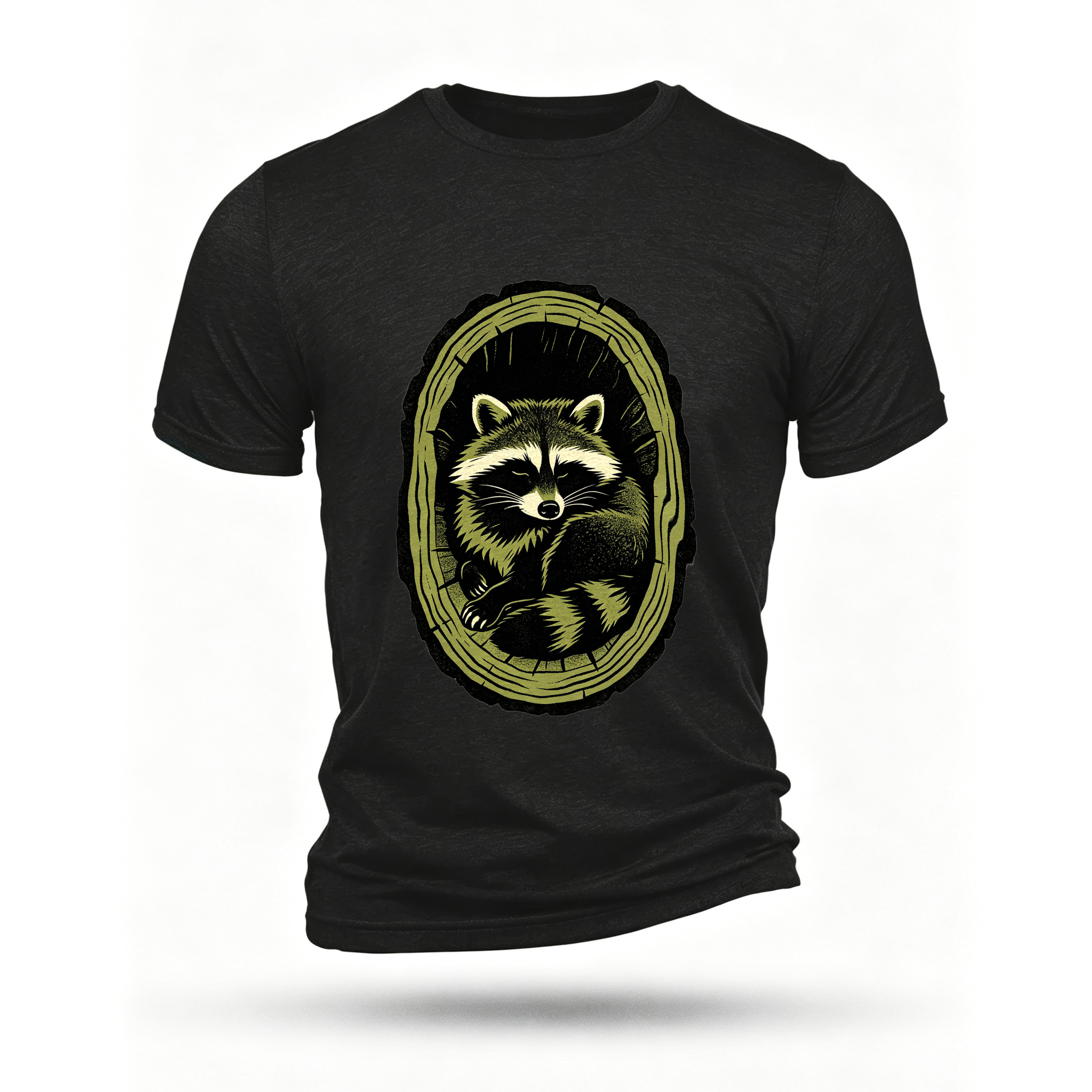 Black T-shirt, front print