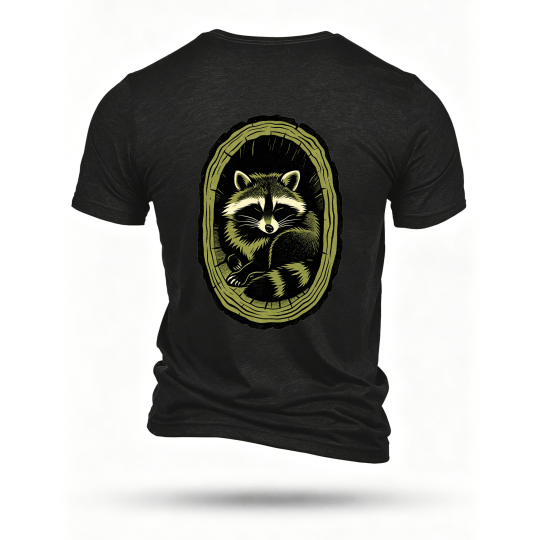 Black T-shirt, back print