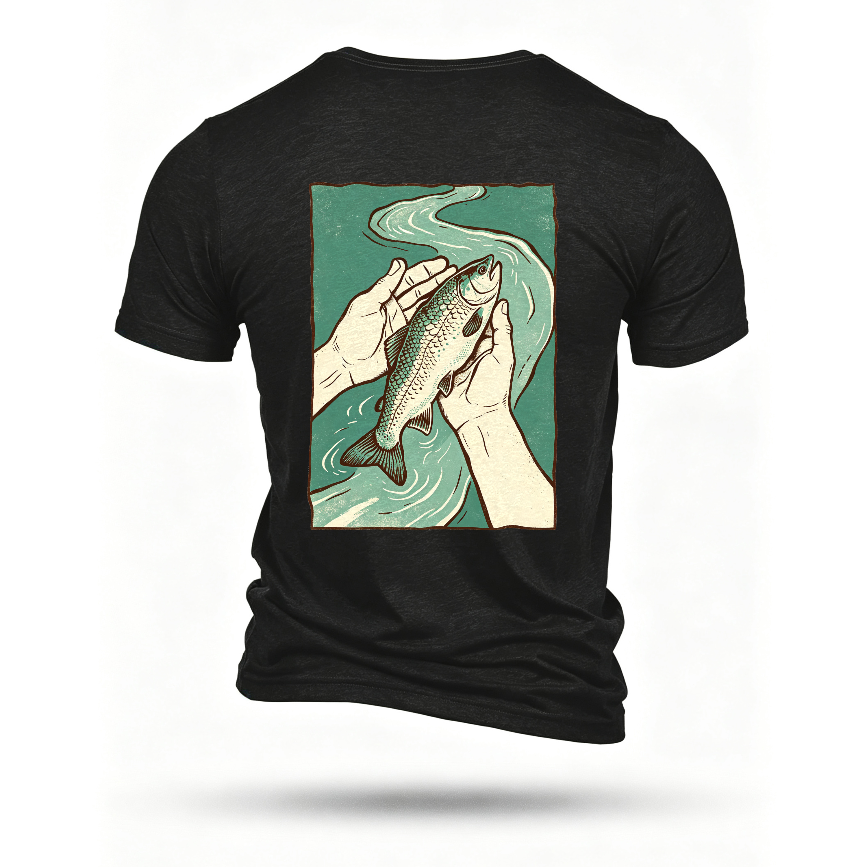 Black T-shirt, back print