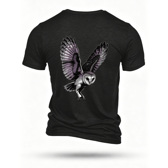 Black T-shirt, back print
