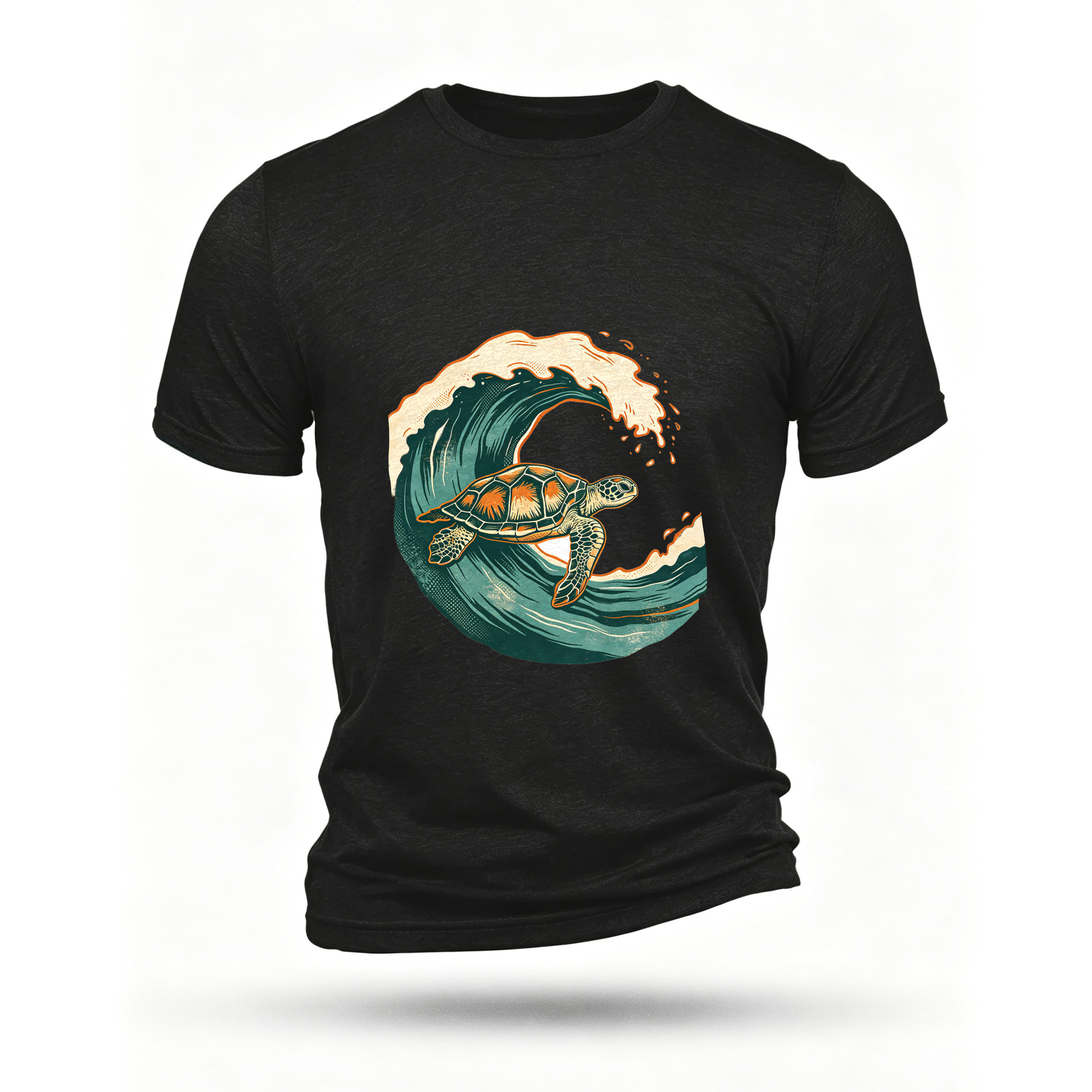 Black T-shirt, front print