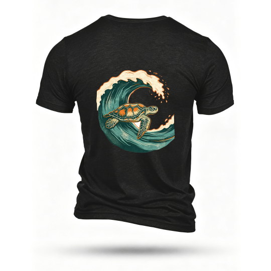 Black T-shirt, back print
