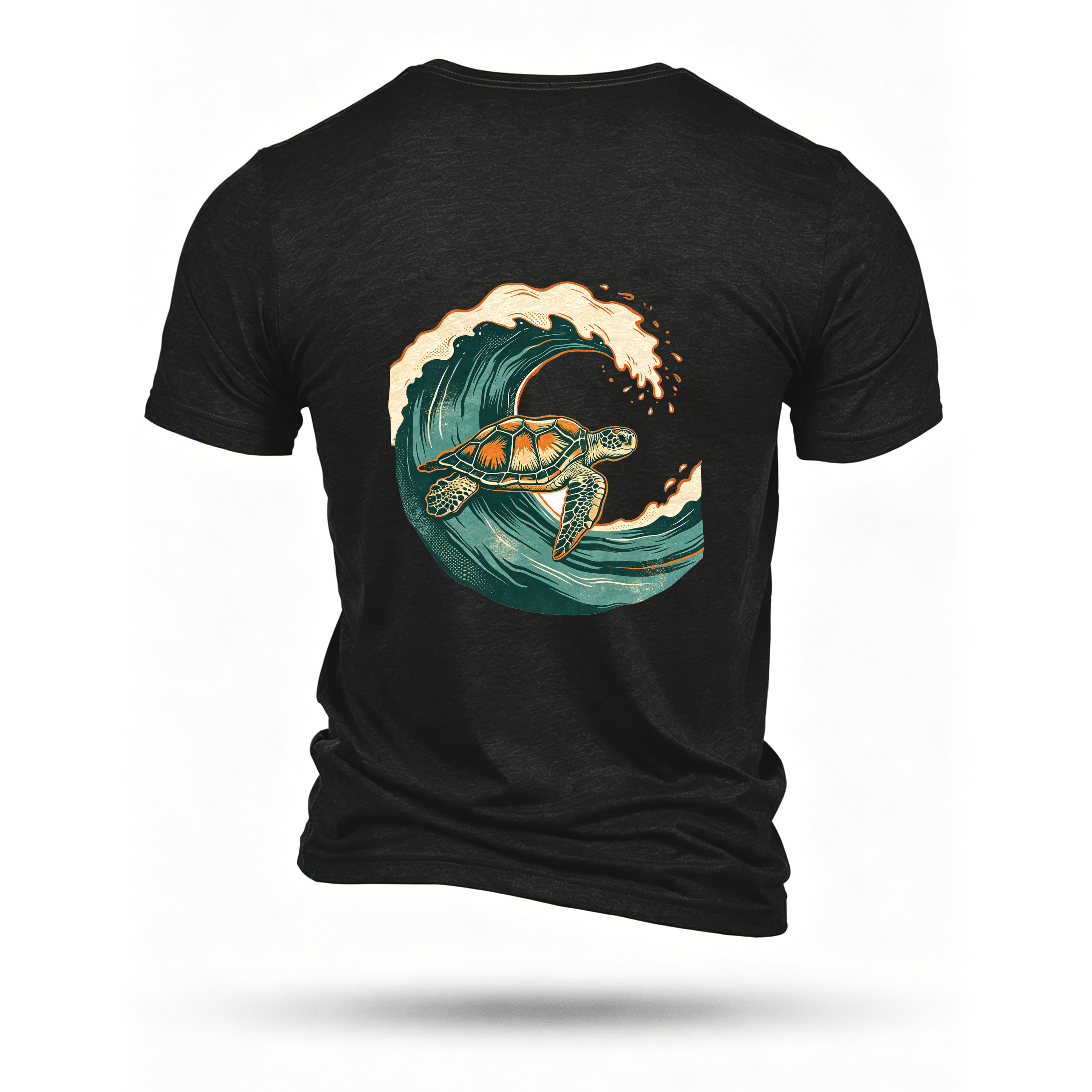 Black T-shirt, back print