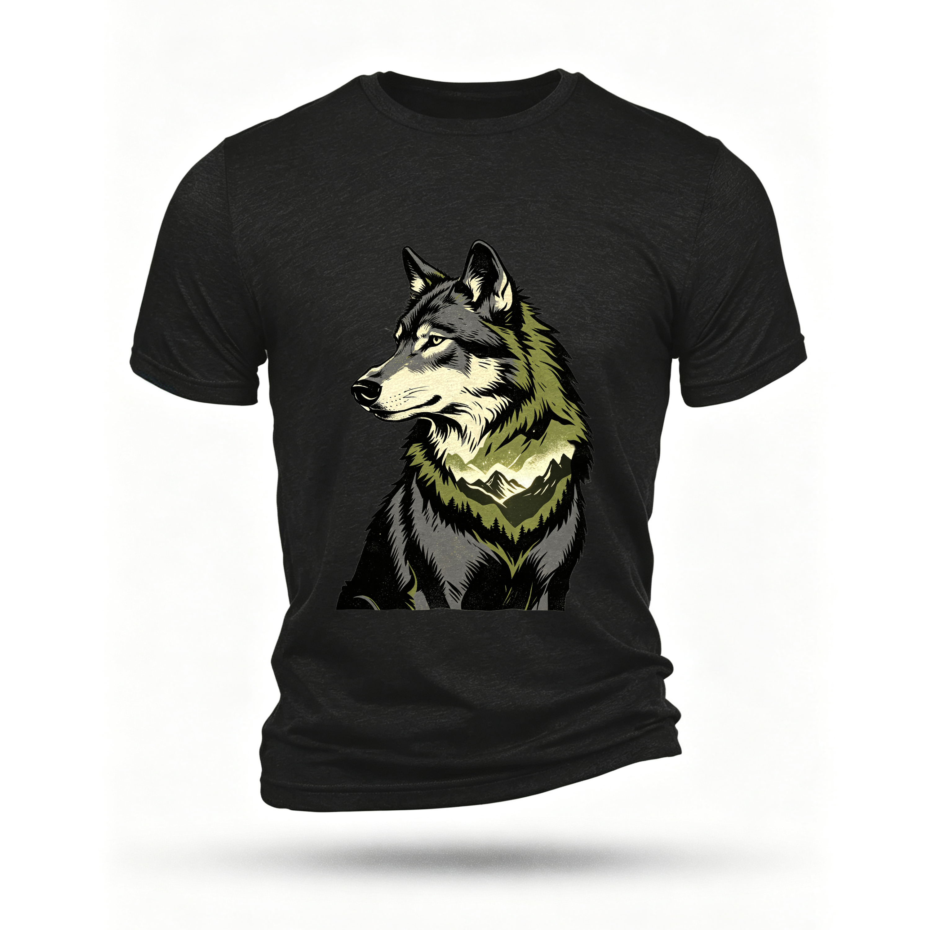 Black T-shirt, front print