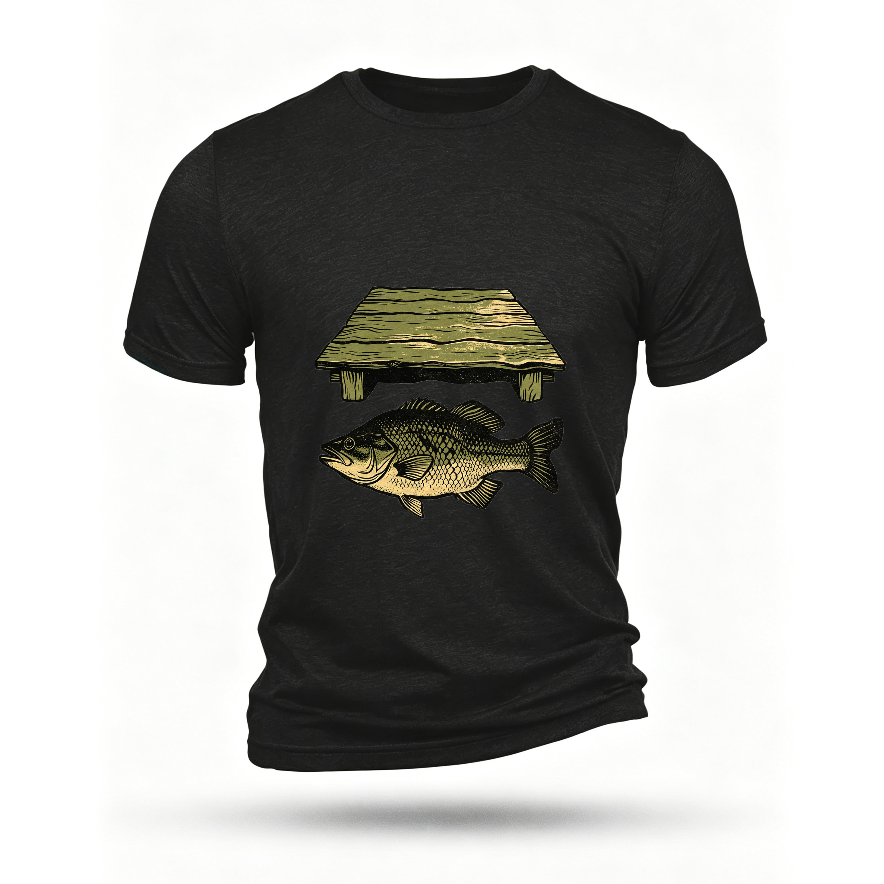 Black T-shirt, front print