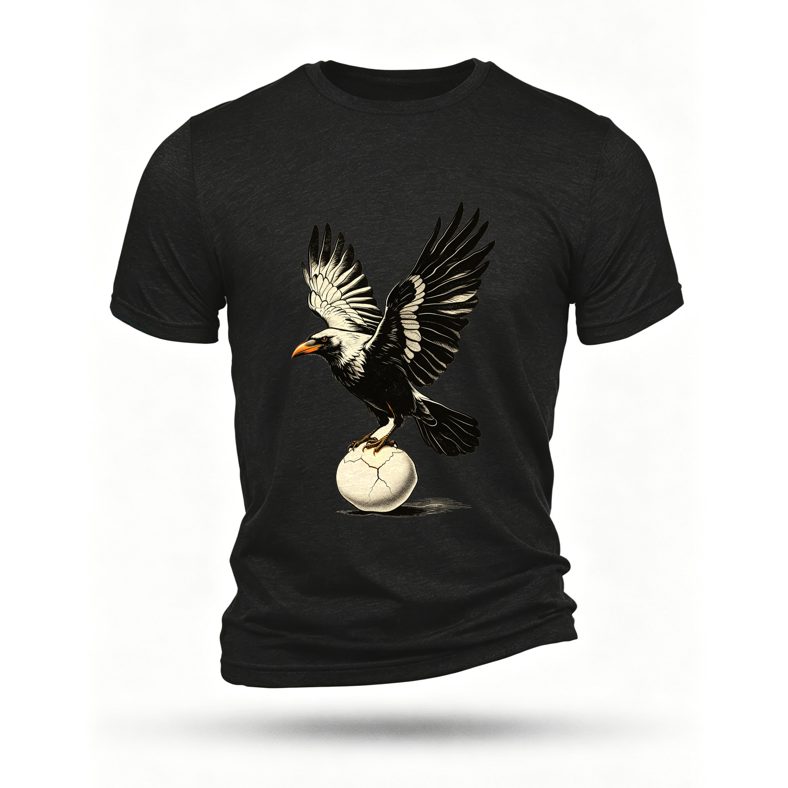 Black T-shirt, front print