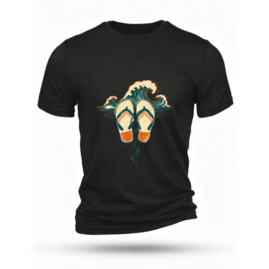 Black T-shirt, front print
