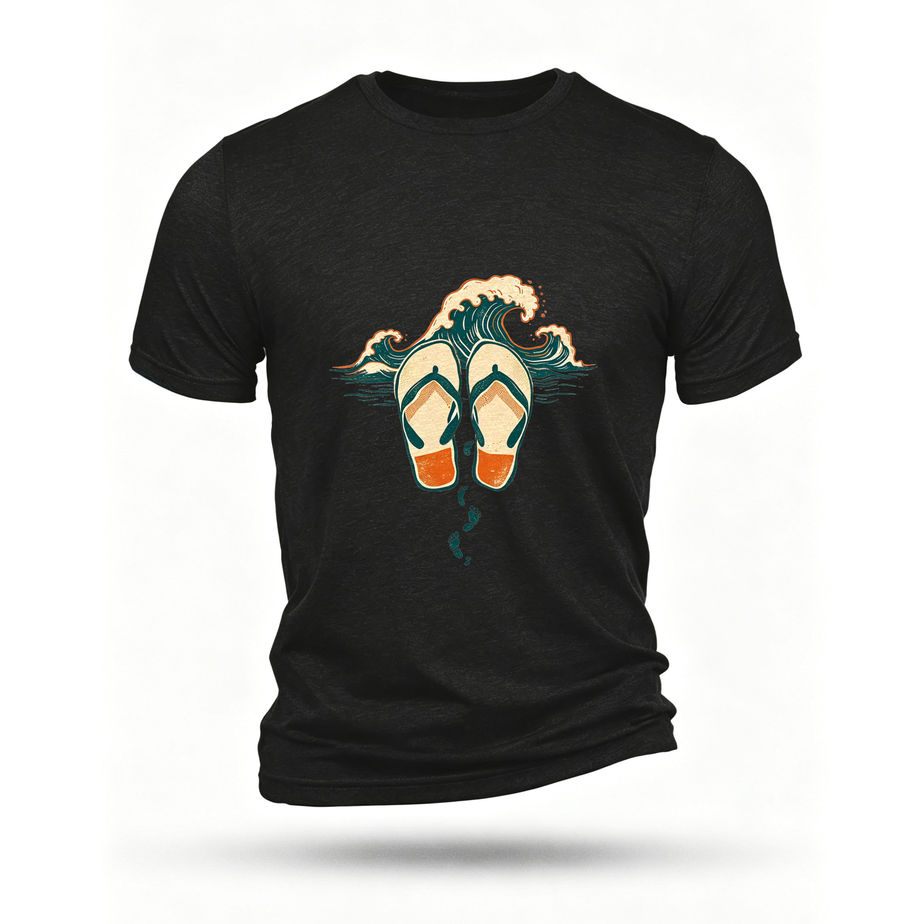 Black T-shirt, front print