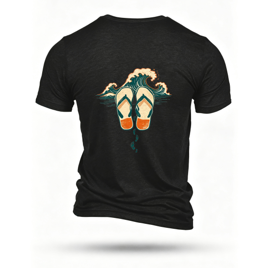 Black T-shirt, back print
