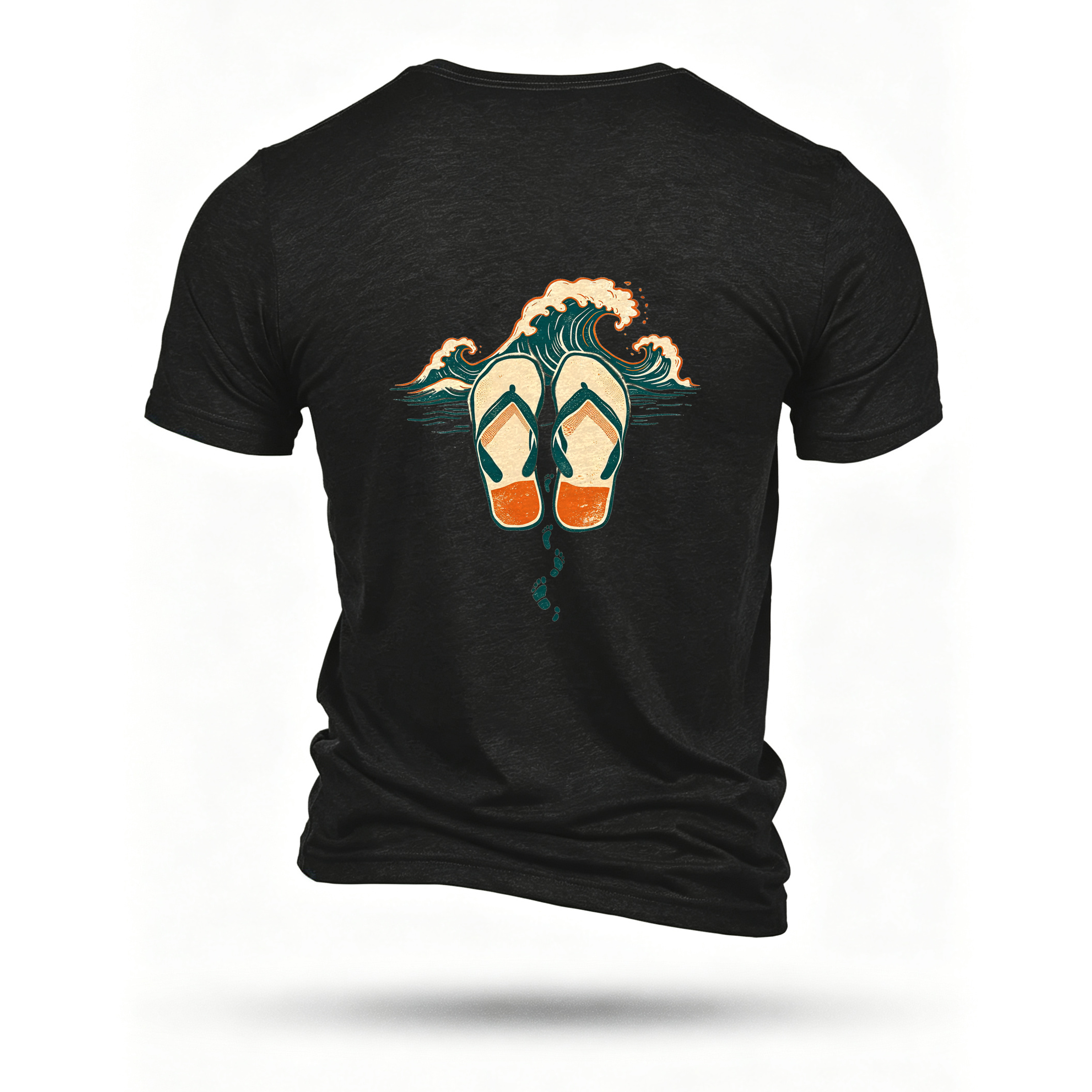 Black T-shirt, back print