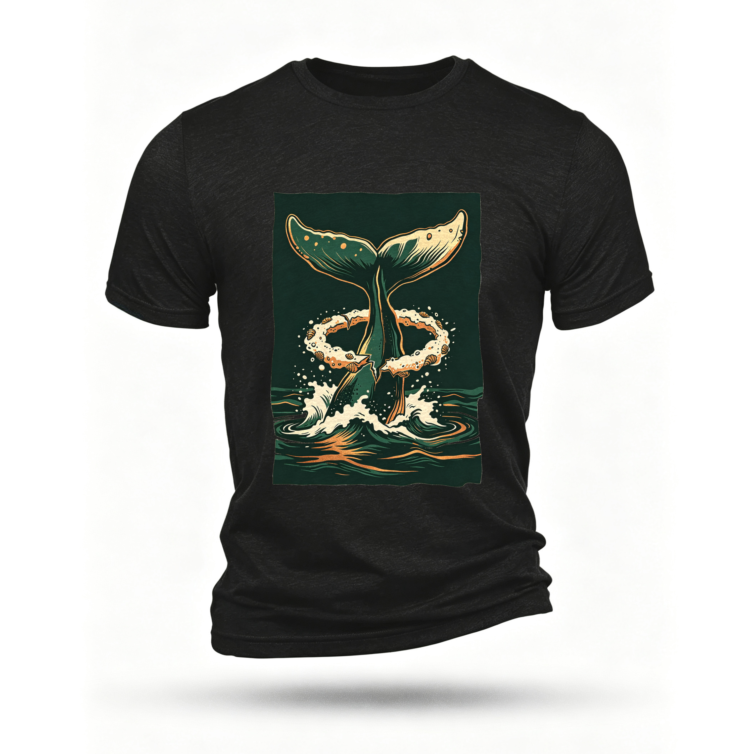 Black T-shirt, front print