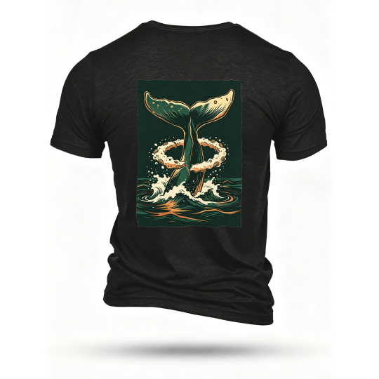 Black T-shirt, back print