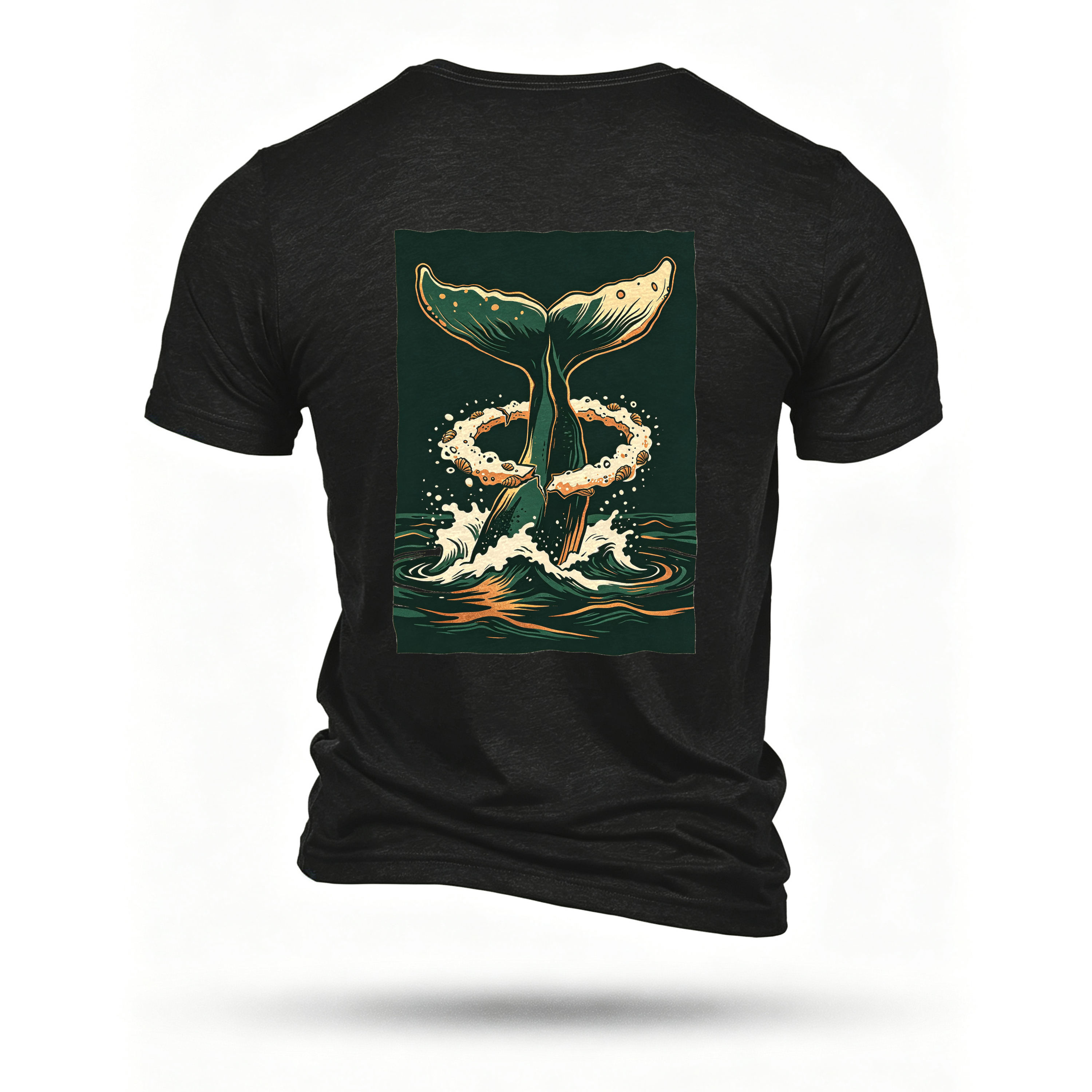 Black T-shirt, back print