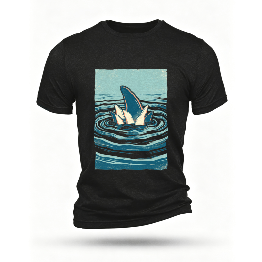 Black T-shirt, front print