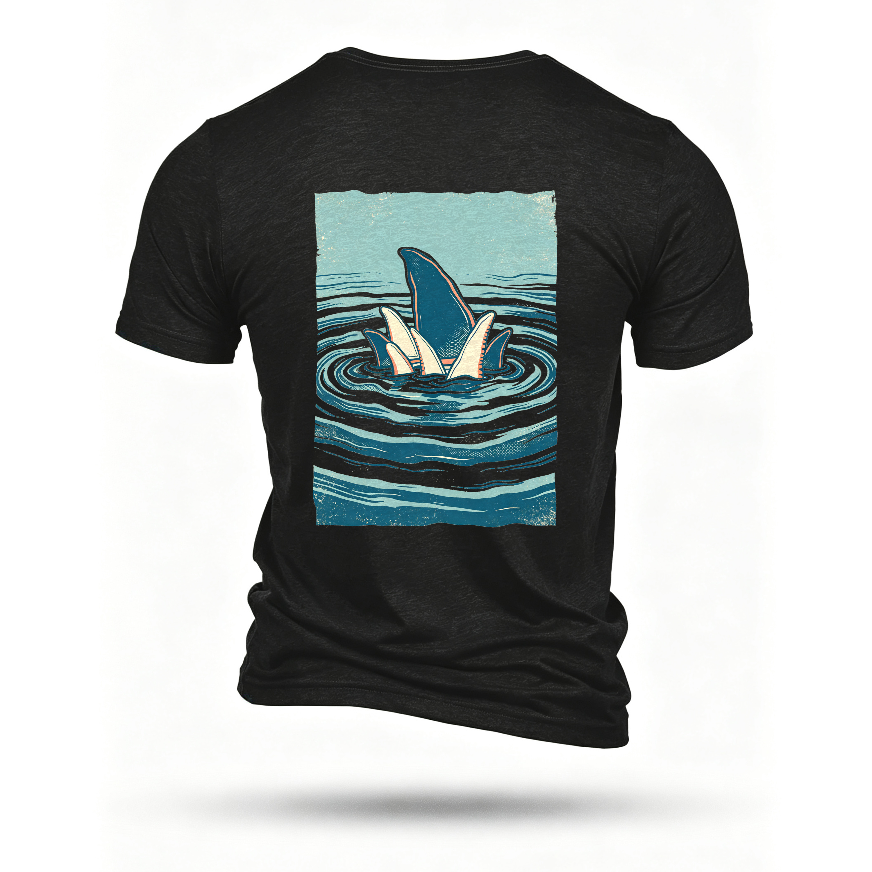 Black T-shirt, back print