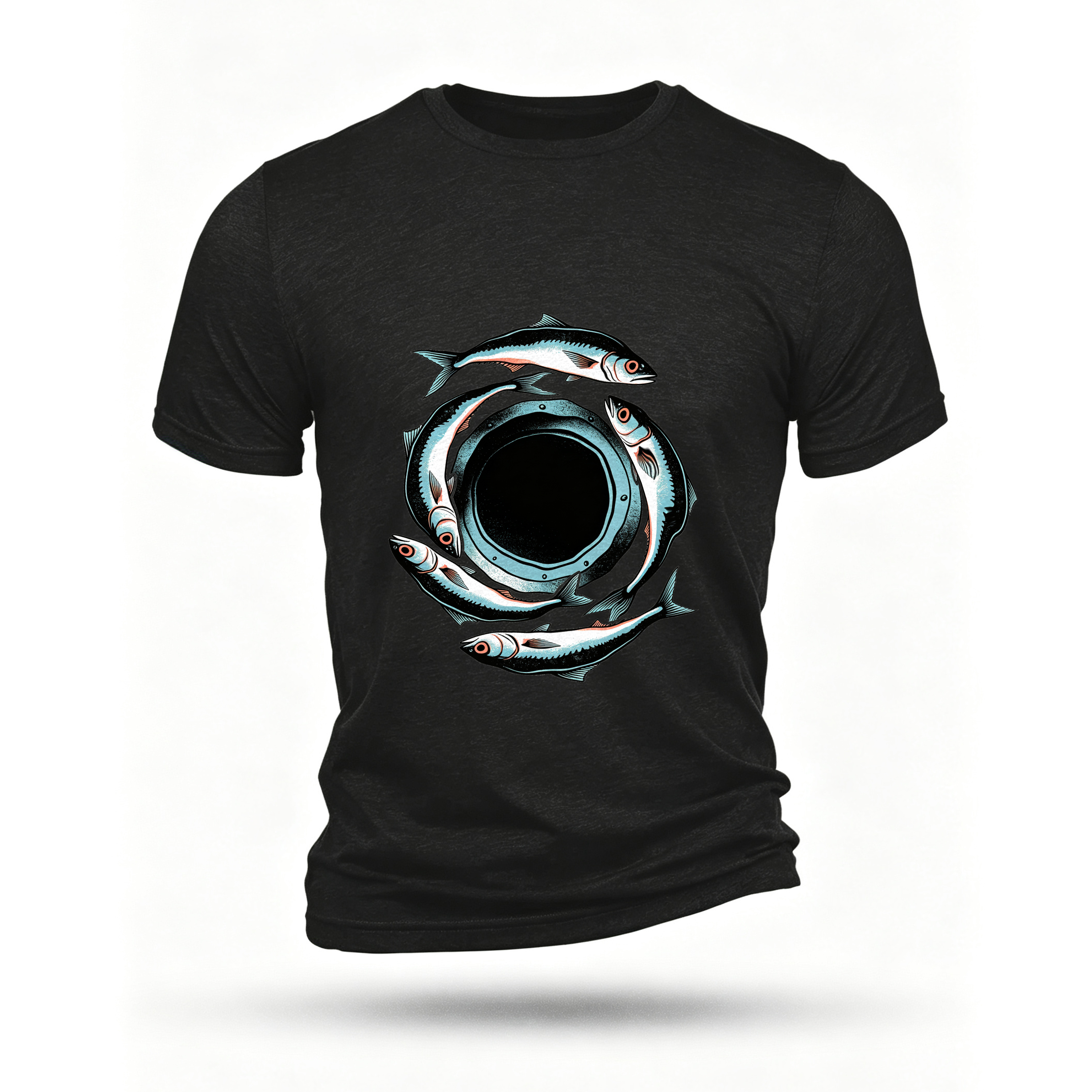 Black T-shirt, front print