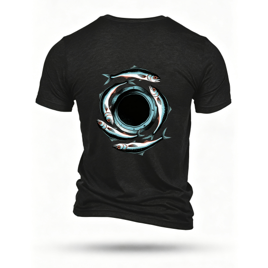 Black T-shirt, back print