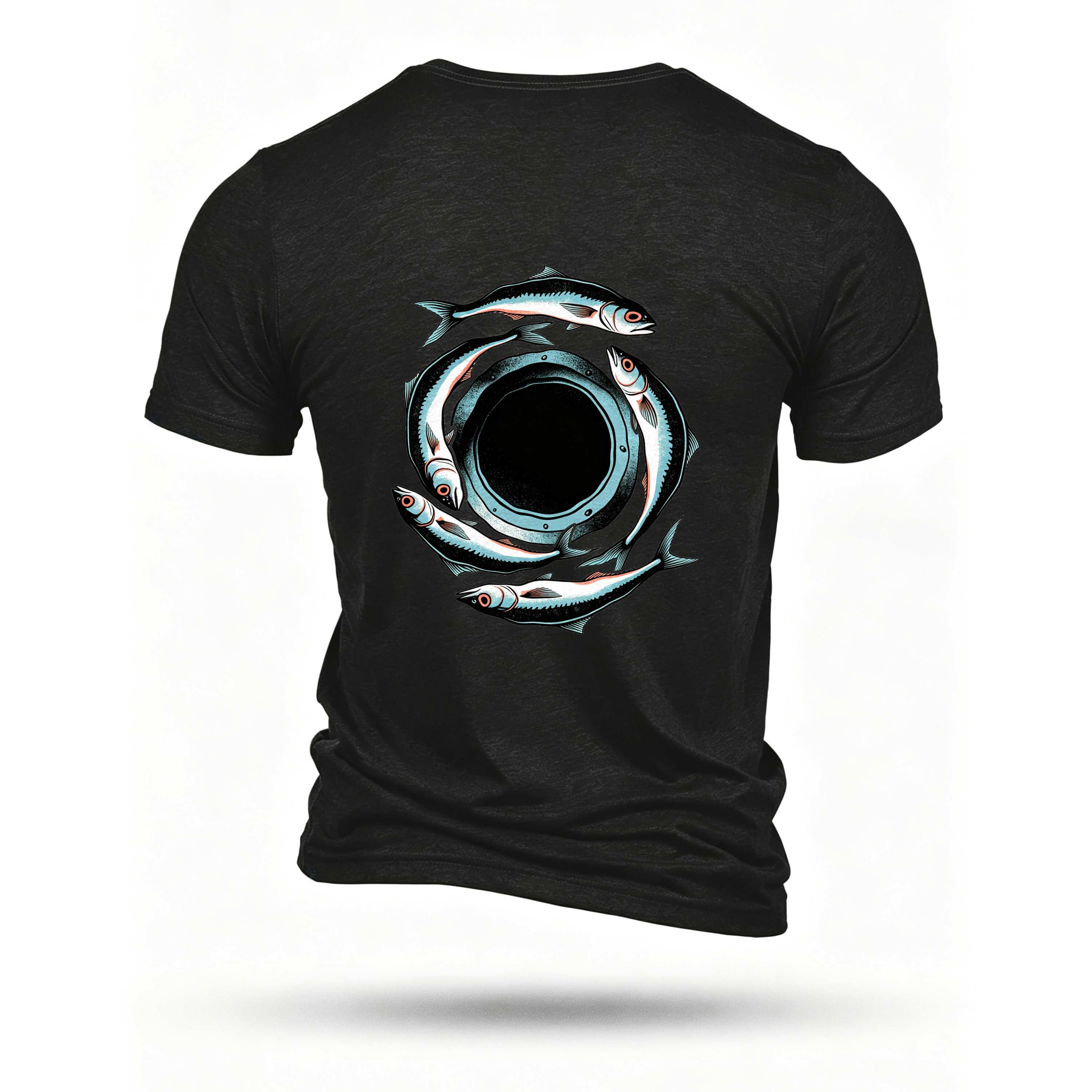 Black T-shirt, back print