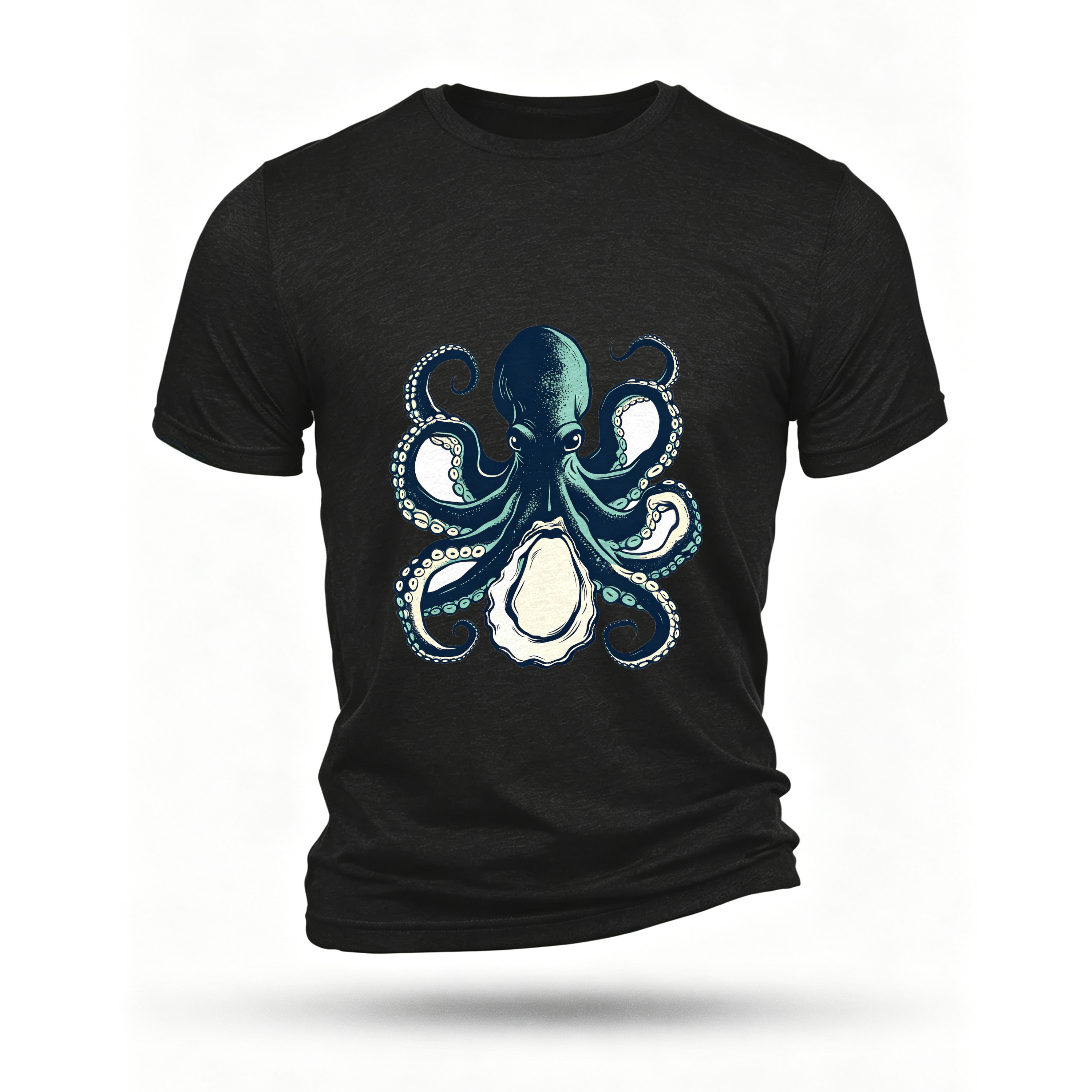 Black T-shirt, front print
