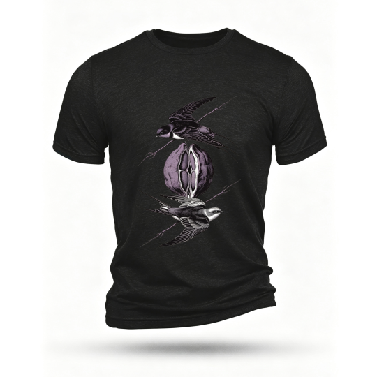 Black T-shirt, front print