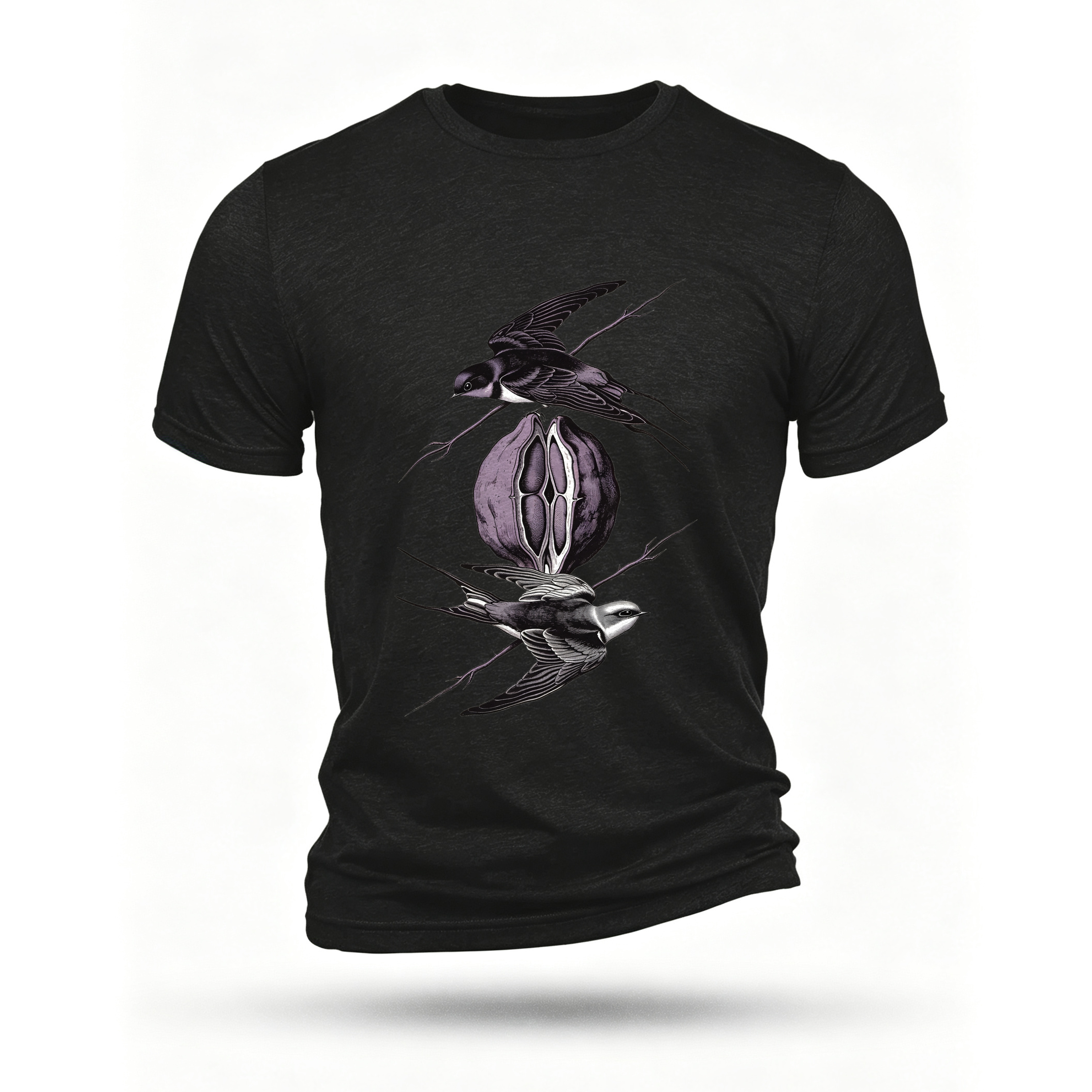 Black T-shirt, front print