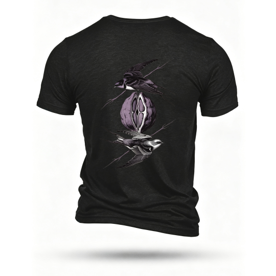 Black T-shirt, back print