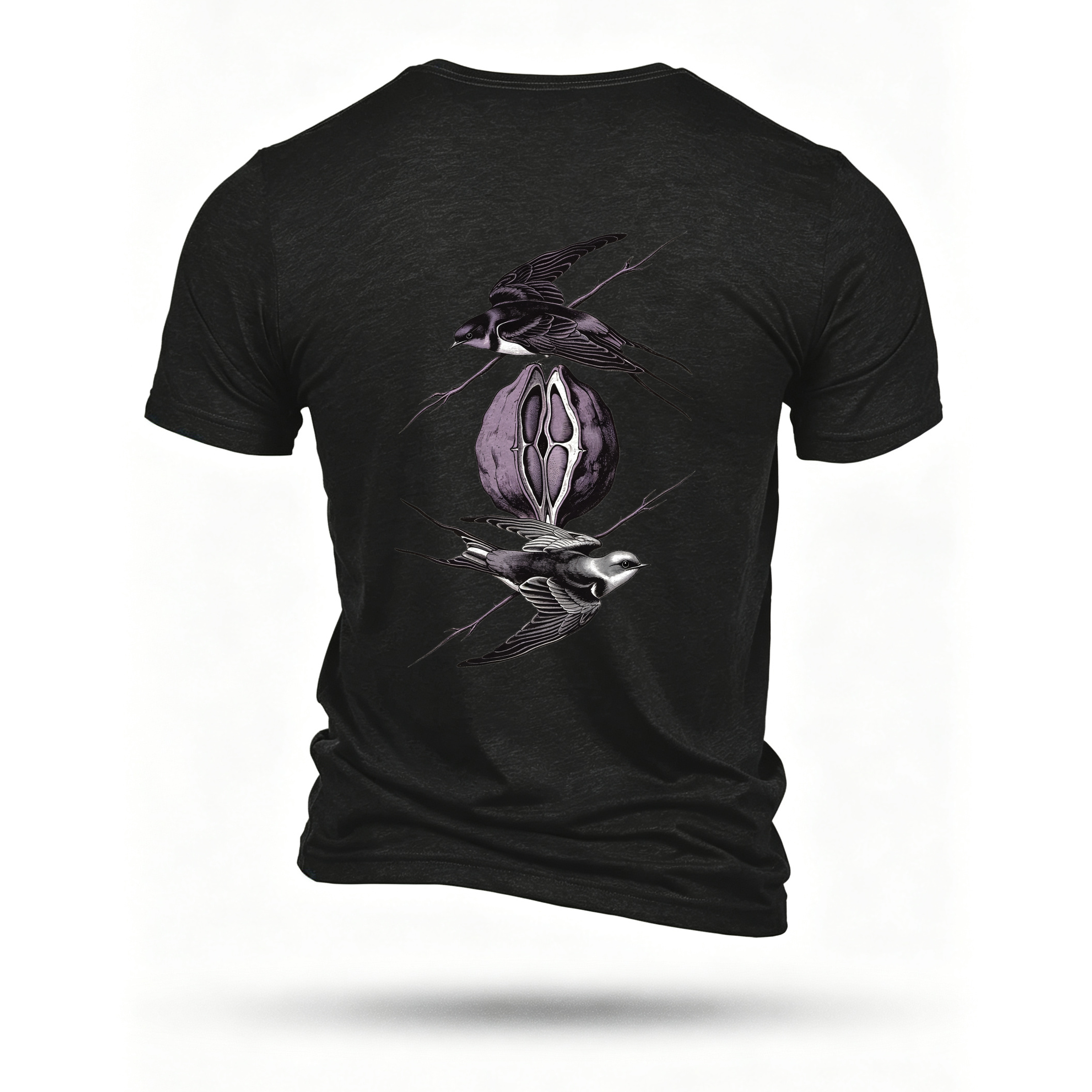 Black T-shirt, back print