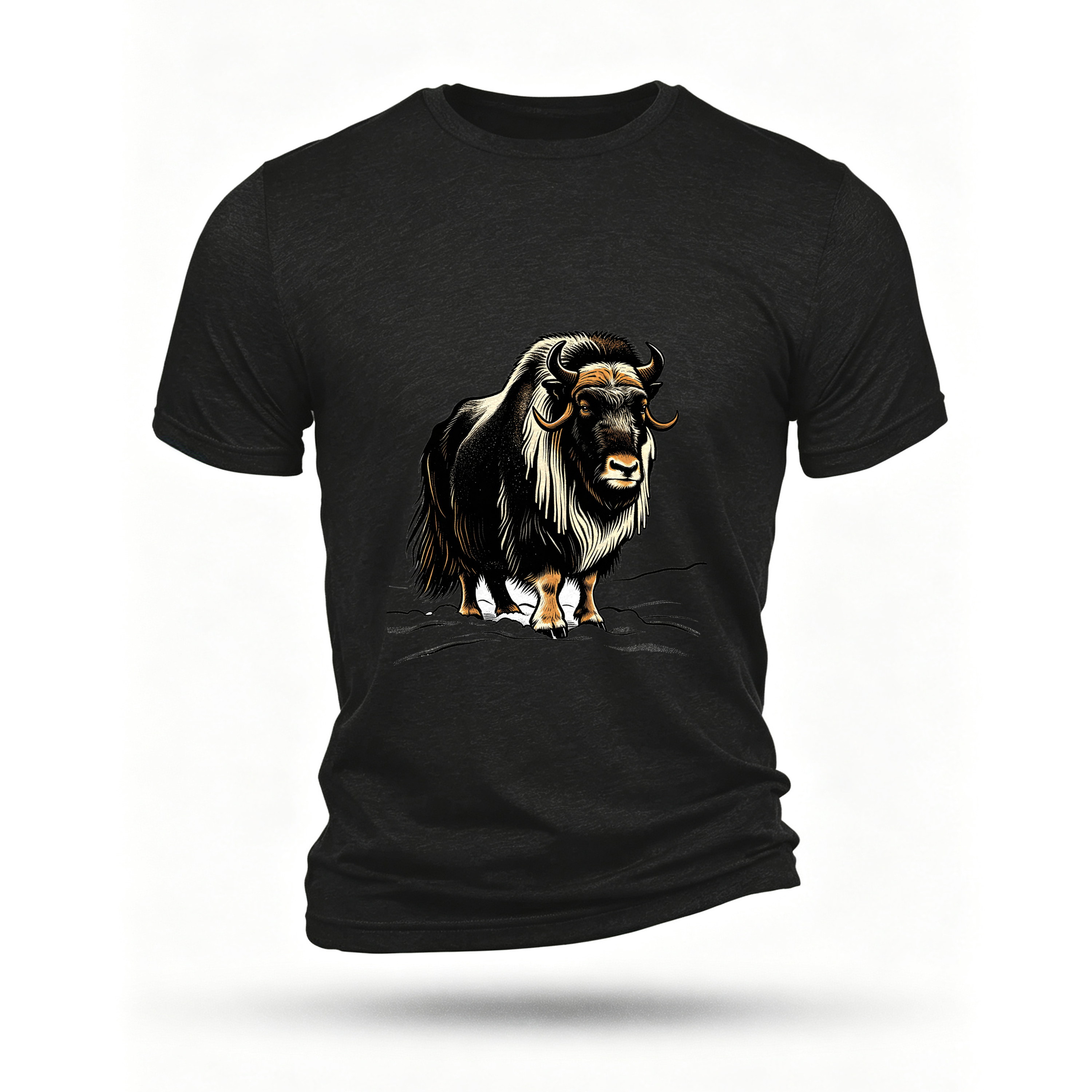 Black T-shirt, front print