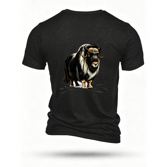 Black T-shirt, back print
